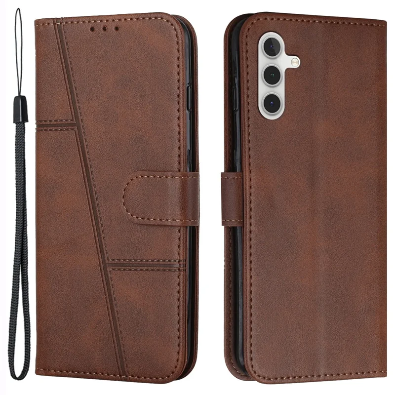 For Samsung Galaxy S25+ / S24+ Cell Phone Case PU Leather Drop-Proof Cover with Wallet - Brown
