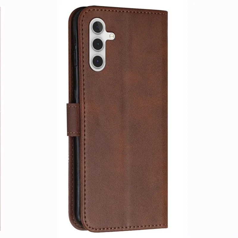 For Samsung Galaxy S25+ / S24+ Cell Phone Case PU Leather Drop-Proof Cover with Wallet - Brown