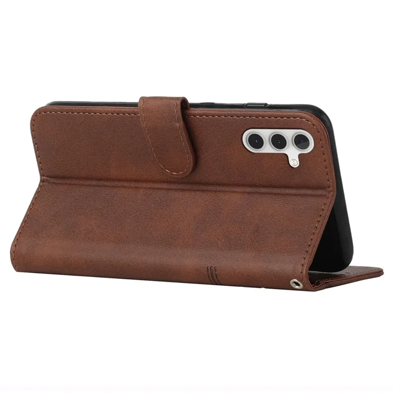 For Samsung Galaxy S25+ / S24+ Cell Phone Case PU Leather Drop-Proof Cover with Wallet - Brown