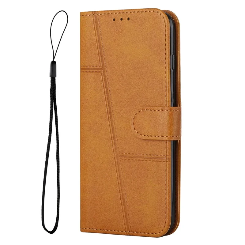 For Samsung Galaxy S24 Ultra Cell Phone Case Shockproof Leather Stand Cover with Wallet - Yellow