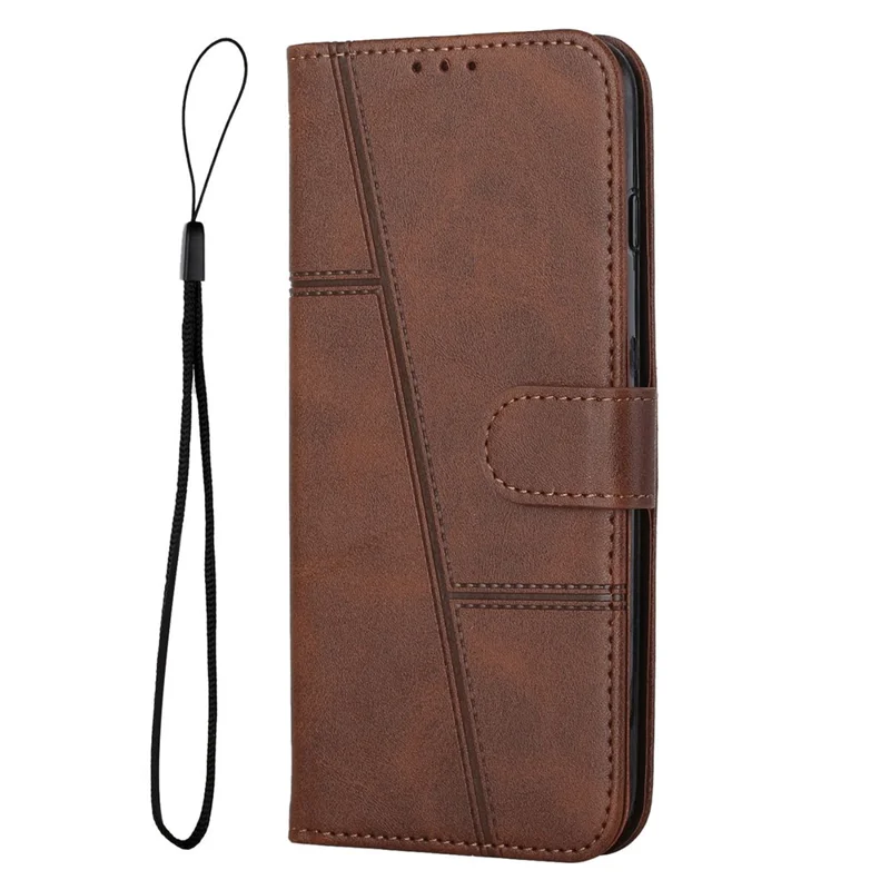 For Samsung Galaxy S24 Ultra Cell Phone Case Shockproof Leather Stand Cover with Wallet - Brown