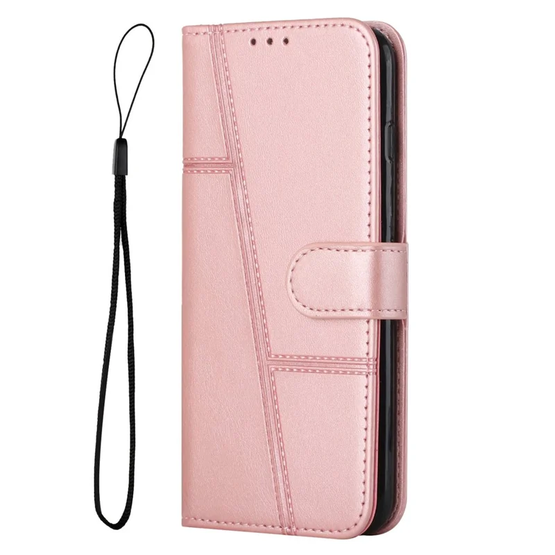 For Samsung Galaxy S24 Ultra Cell Phone Case Shockproof Leather Stand Cover with Wallet - Rose Gold