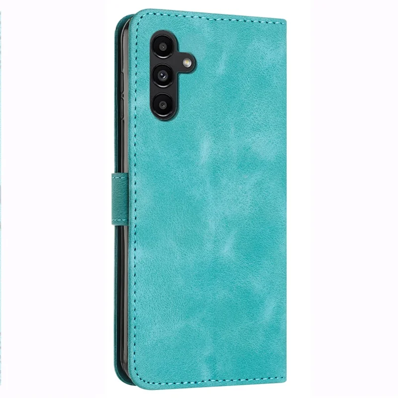 Чехол для Samsung Galaxy S25 / S24 с треугольным тиснением из искусственной кожи PU + TPU с подставкой - Зеленый