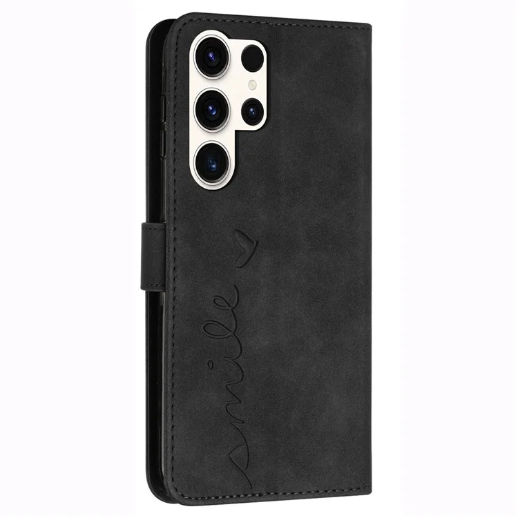 Für Samsung Galaxy S24 Ultra Handy Hülle Skin-touch Leder Brieftasche Schutzhülle - Schwarz