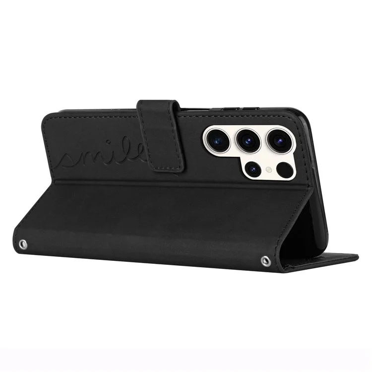 Für Samsung Galaxy S24 Ultra Handy Hülle Skin-touch Leder Brieftasche Schutzhülle - Schwarz