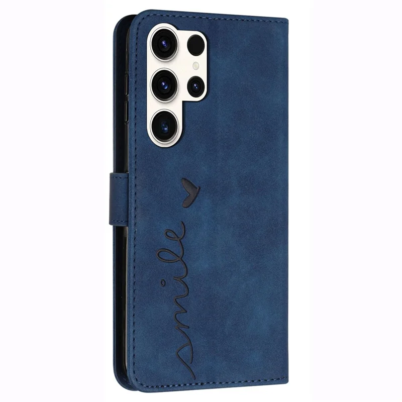 For Samsung Galaxy S24 Ultra Cell Phone Case Skin-touch Leather Wallet Protective Cover - Sapphire
