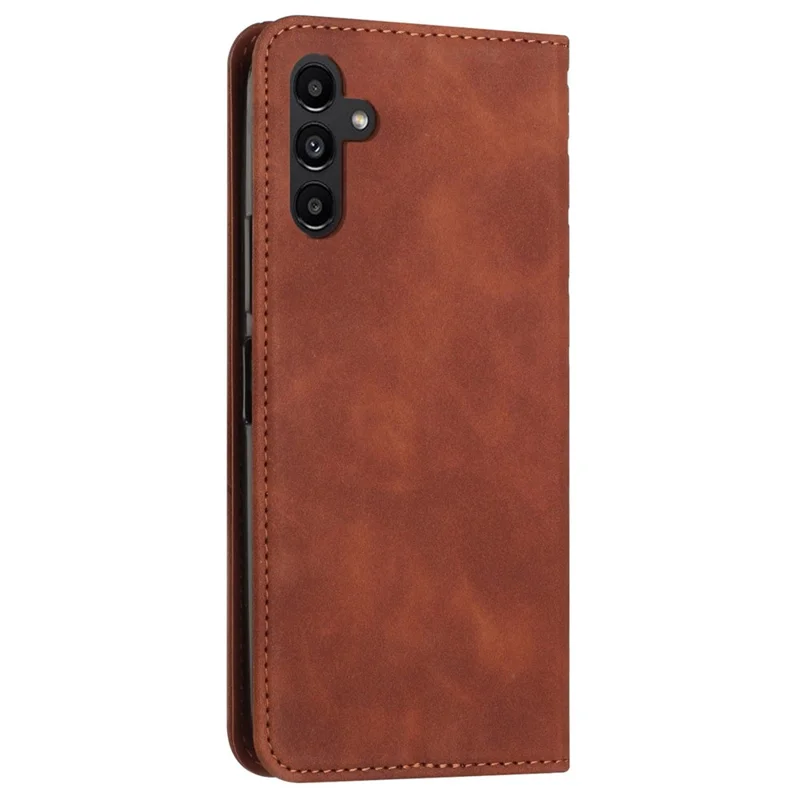 For Samsung Galaxy S25+ / S24+ Cell Phone Case Skin-Touch Leather Wallet Anti-Drop Cover - Brown