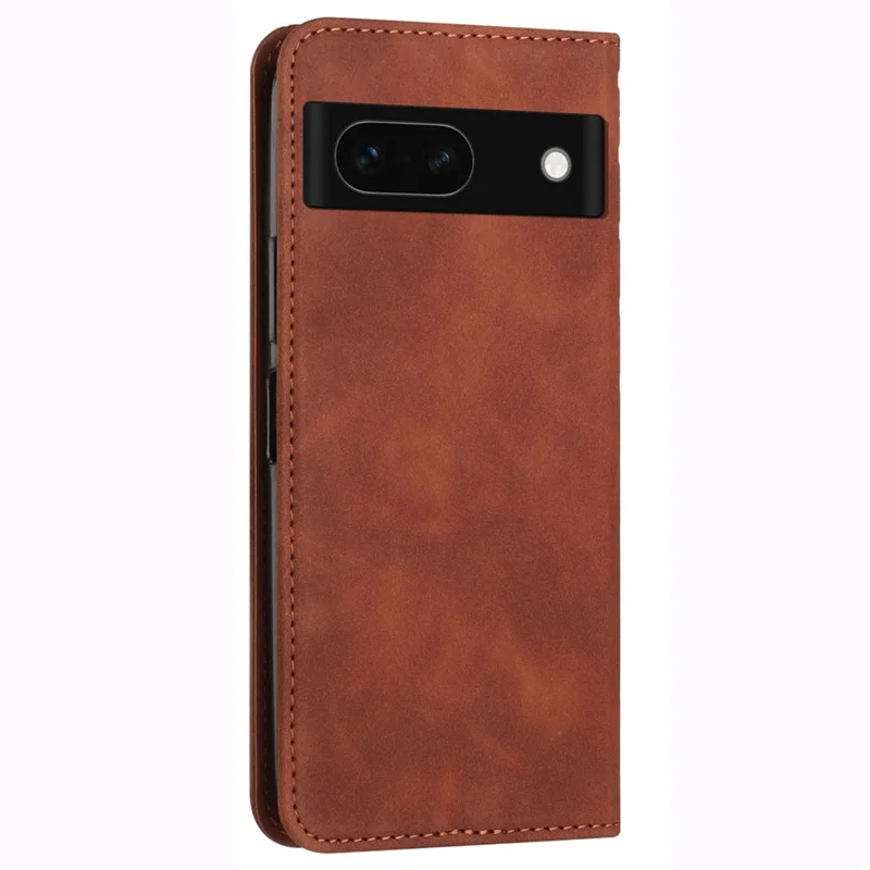 For Google Pixel 8a Cell Phone Case Magnetic Closing Flip Stand Wallet Leather Shell - Brown