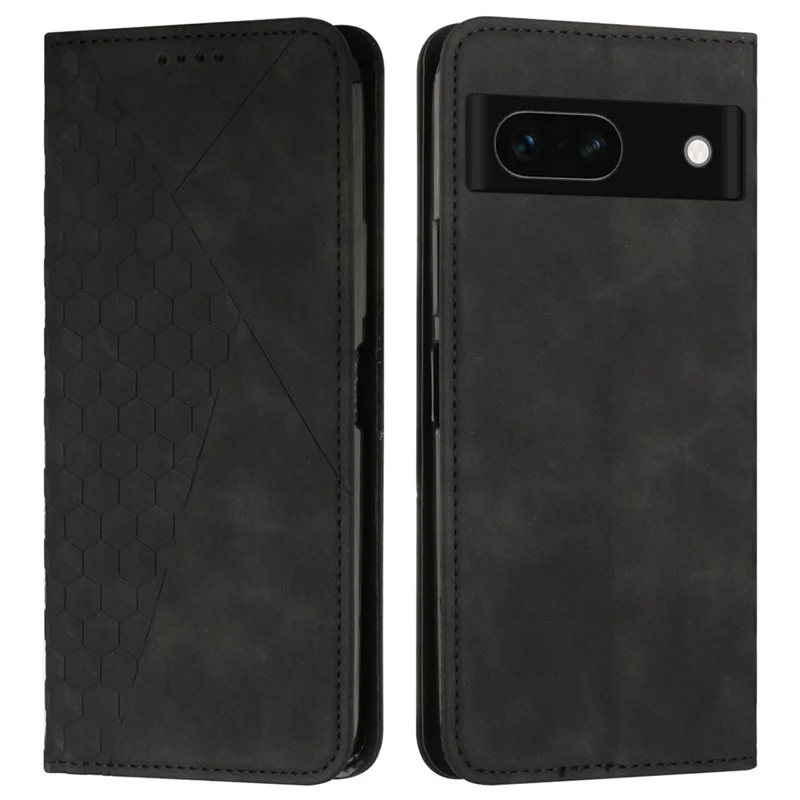 For Google Pixel 8a Cell Phone Case Magnetic Closing Flip Stand Wallet Leather Shell - Black