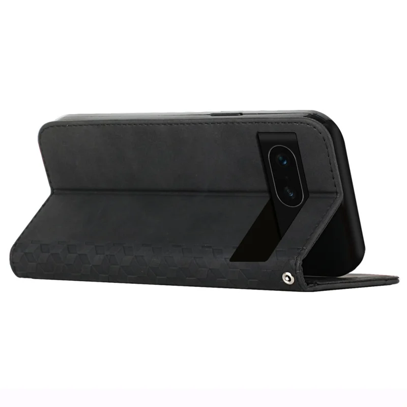 For Google Pixel 8a Cell Phone Case Magnetic Closing Flip Stand Wallet Leather Shell - Black
