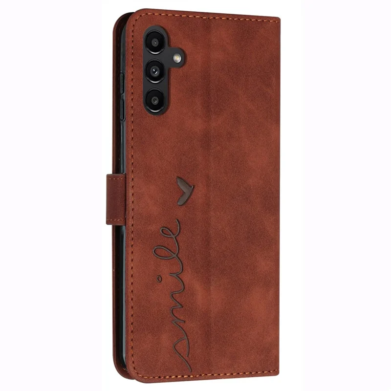 For Samsung Galaxy A25 5G (Global) (161.0 x 76.5 x 8.3mm) Cell Phone Case Magnetic Clasp Imprinted Leather Wallet Cover - Brown