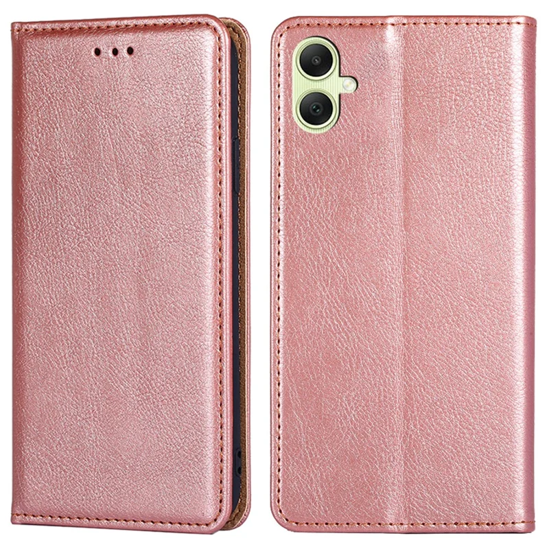For Samsung Galaxy A05 4G Cover Magnetic Auto-closing Leather Cell Phone Case with Wallet - Rose Gold