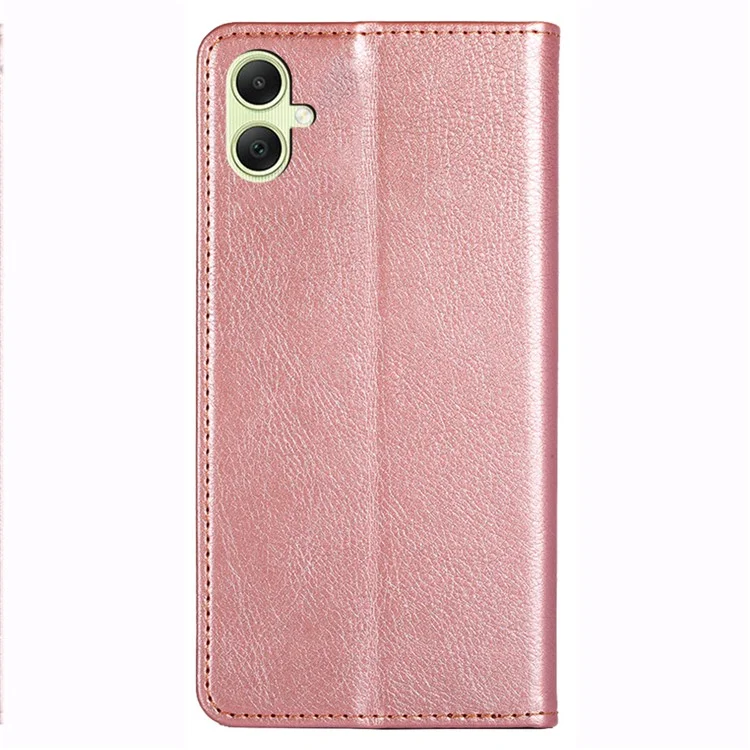 For Samsung Galaxy A05 4G Cover Magnetic Auto-closing Leather Cell Phone Case with Wallet - Rose Gold