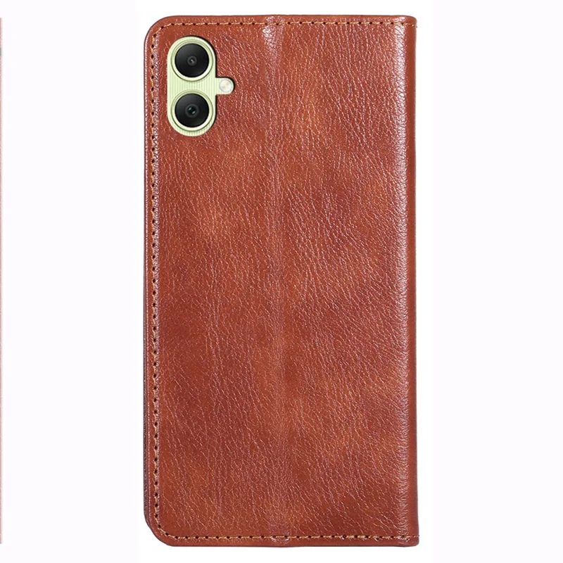 For Samsung Galaxy A05 4G Cover Magnetic Auto-closing Leather Cell Phone Case with Wallet - Brown