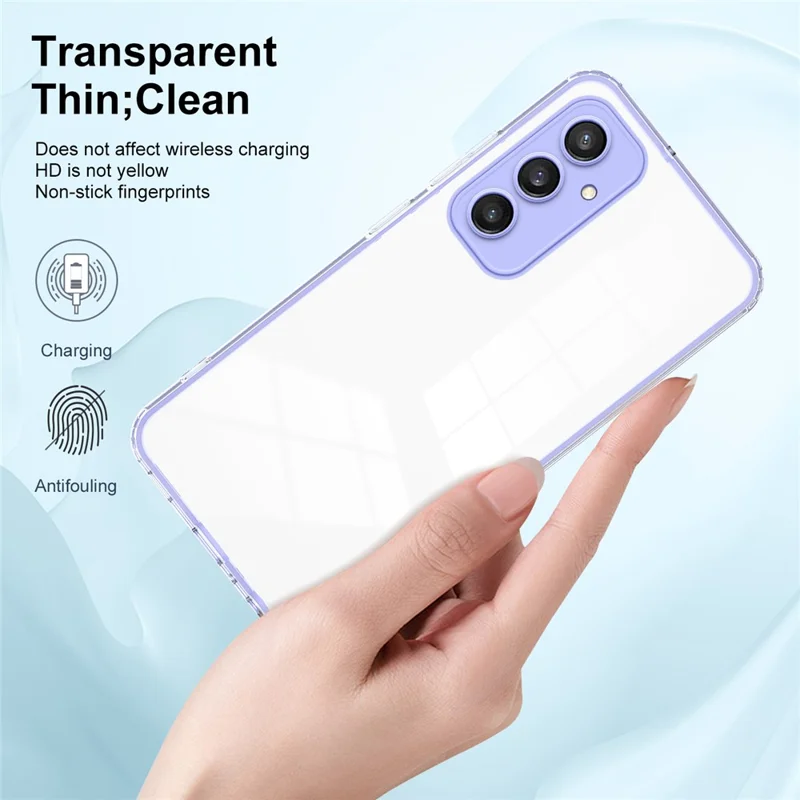 For Samsung Galaxy S24 Case TPU + PC Transparent Protective Phone Cover - Purple