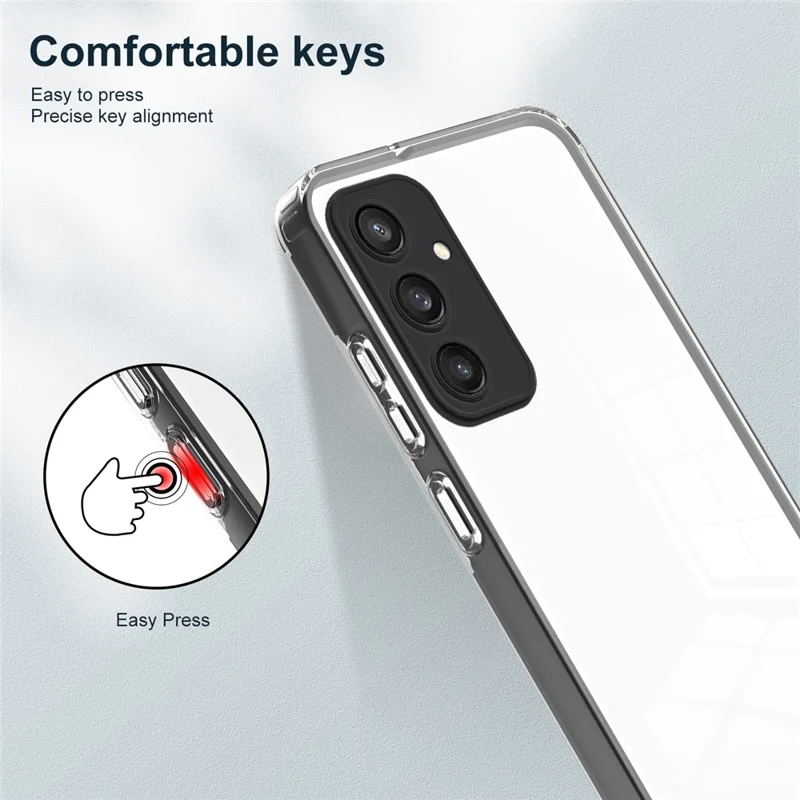 For Samsung Galaxy S24 Case TPU + PC Transparent Protective Phone Cover - Black