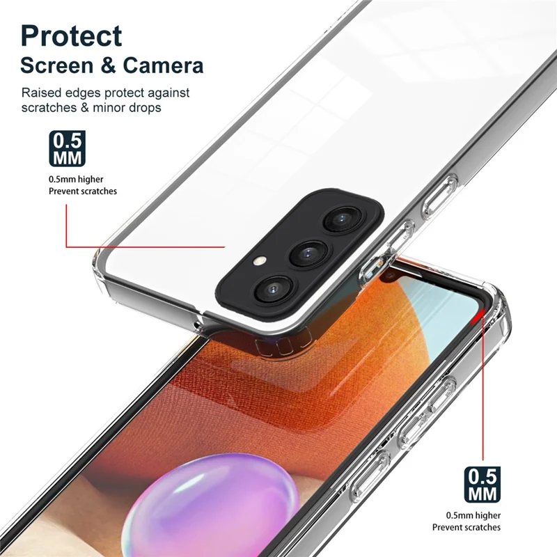 For Samsung Galaxy S24 Case TPU + PC Transparent Protective Phone Cover - Black