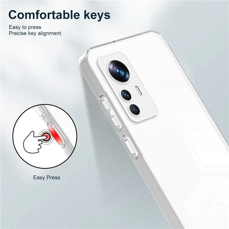Для Xiaomi 12T Pro 5G Clear Case Airbag Corner TPU + PC Phone Cover - Белый