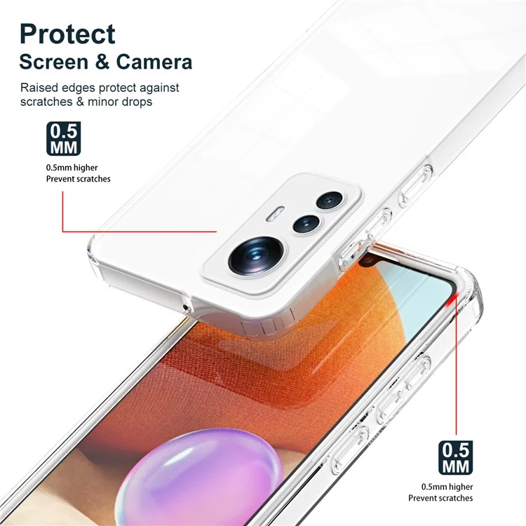 Для Xiaomi 12T Pro 5G Clear Case Airbag Corner TPU + PC Phone Cover - Белый