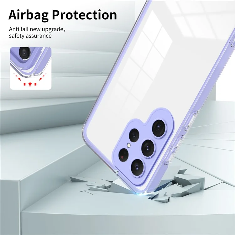 Pour Samsung Galaxy S24 Ultra Case TPU + PC Anti-drop Clear Phone Cover - Violet