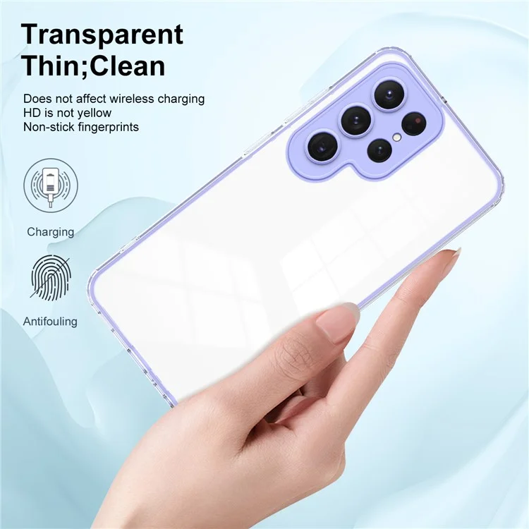 Pour Samsung Galaxy S24 Ultra Case TPU + PC Anti-drop Clear Phone Cover - Violet