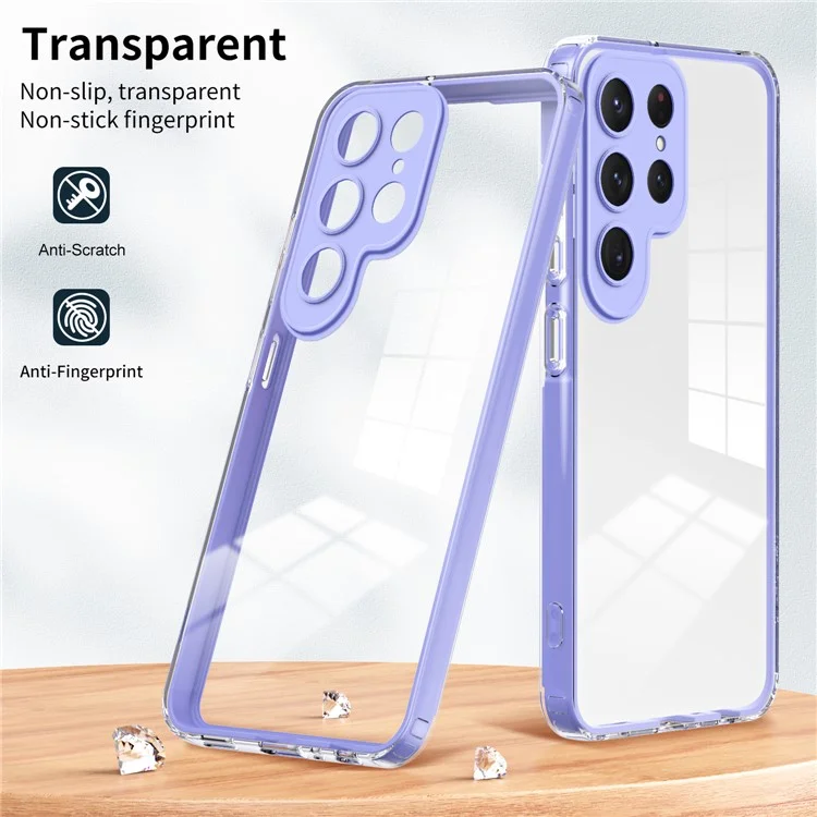 Pour Samsung Galaxy S24 Ultra Case TPU + PC Anti-drop Clear Phone Cover - Violet