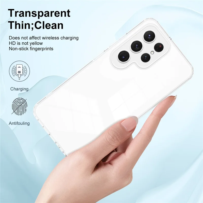 For Samsung Galaxy S24 Ultra Case TPU + PC Anti-drop Clear Phone Cover - Hvid