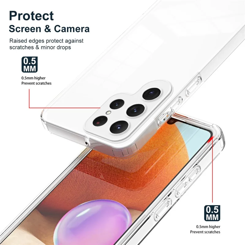 For Samsung Galaxy S24 Ultra Case TPU + PC Anti-drop Clear Phone Cover - Hvid