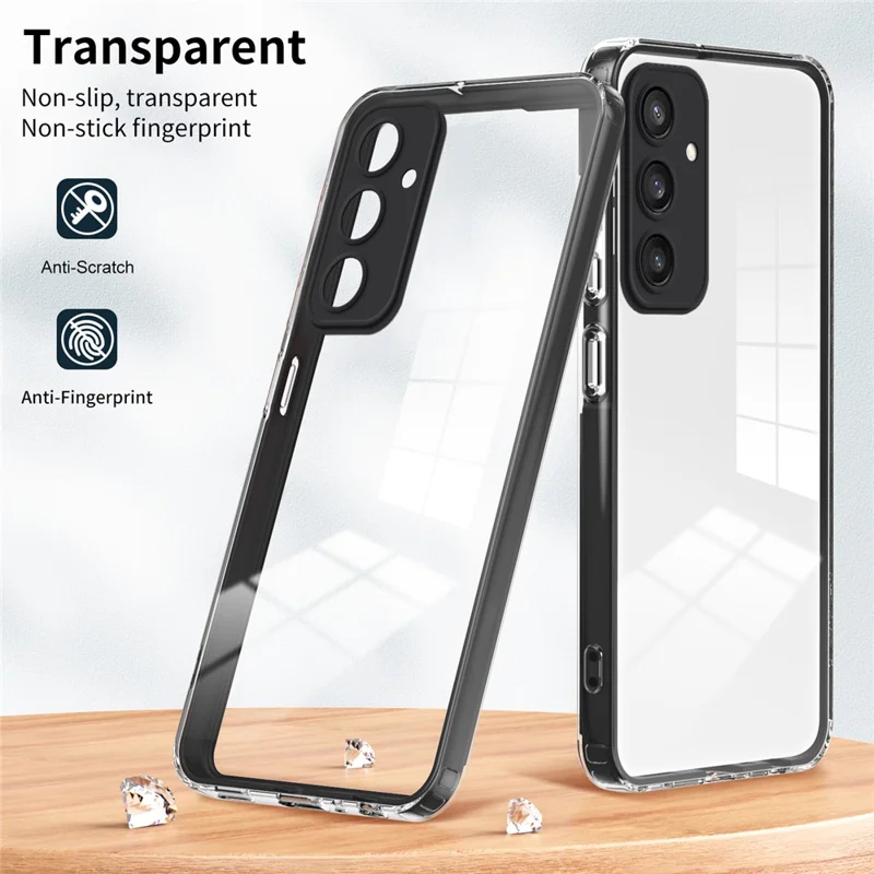 For Samsung Galaxy S24+ Case Colorful Frame Transparent Phone Cover - Black