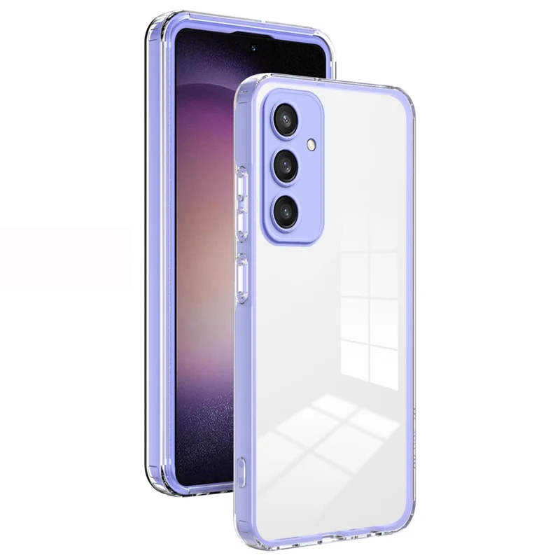 For Samsung Galaxy S24+ Case Colorful Frame Transparent Phone Cover - Purple