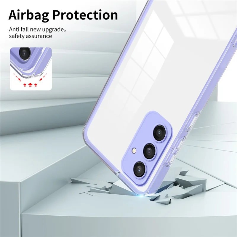 For Samsung Galaxy S24+ Case Colorful Frame Transparent Phone Cover - Purple