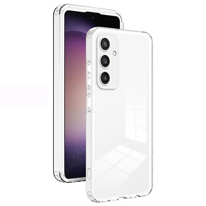 For Samsung Galaxy S24+ Case Colorful Frame Transparent Phone Cover - White