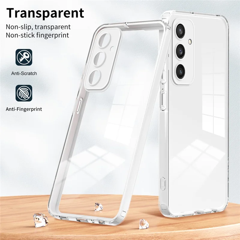 For Samsung Galaxy S24+ Case Colorful Frame Transparent Phone Cover - White