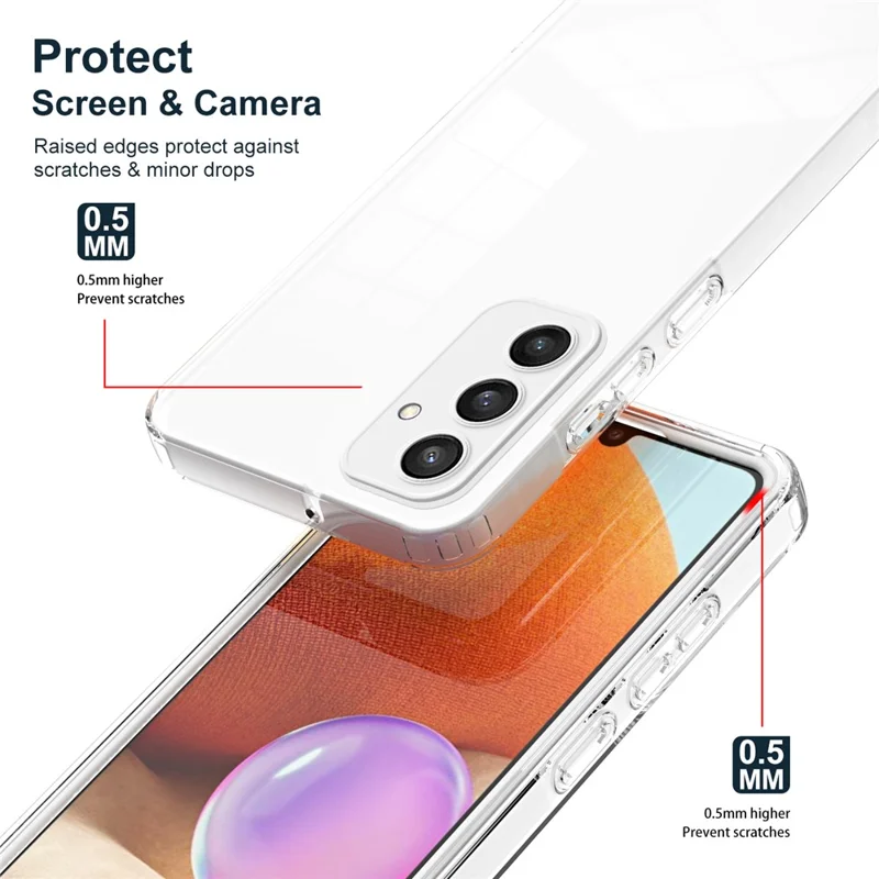 For Samsung Galaxy S24+ Case Colorful Frame Transparent Phone Cover - White