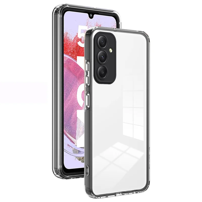 Para Samsung Galaxy M34 5G / F34 5G Capa Transparente TPU Quadro PC Traseiro Capa de Telefone - Preto
