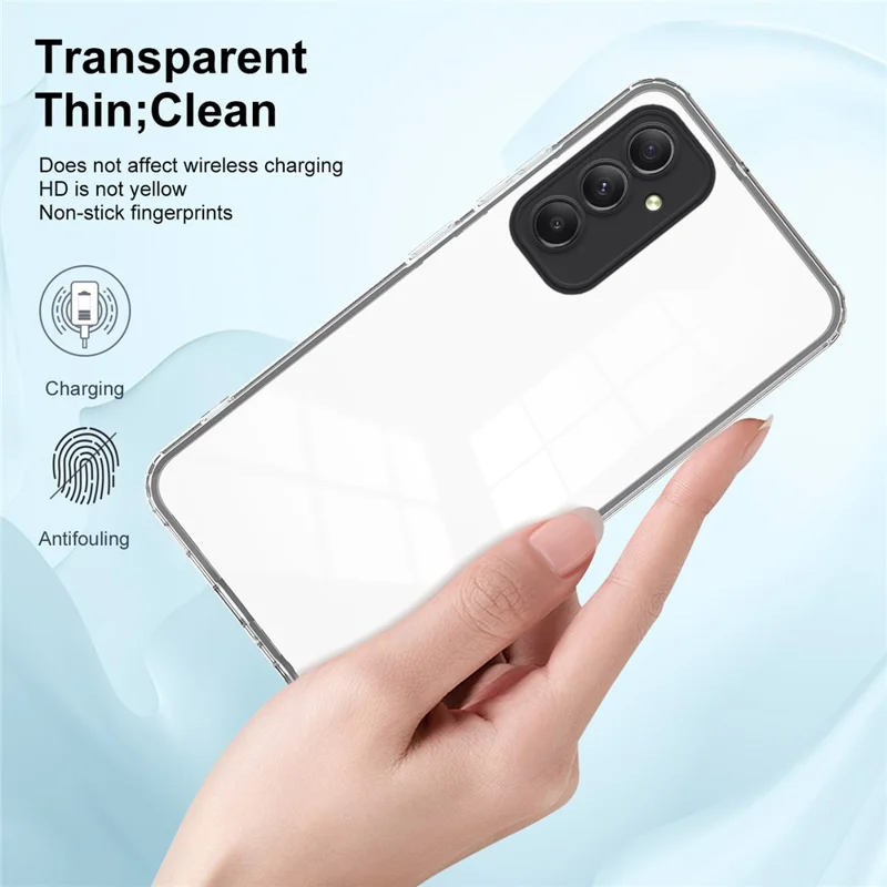 Para Samsung Galaxy M34 5G / F34 5G Capa Transparente TPU Quadro PC Traseiro Capa de Telefone - Preto