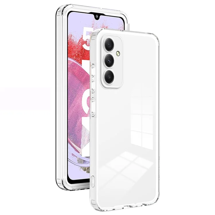 For Samsung Galaxy M34 5G / F34 5G Case Clear TPU Back PC Frame Phone Cover - White