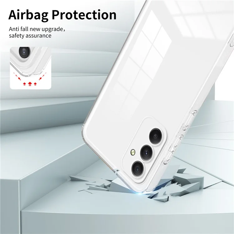 For Samsung Galaxy M34 5G / F34 5G Case Clear TPU Back PC Frame Phone Cover - White