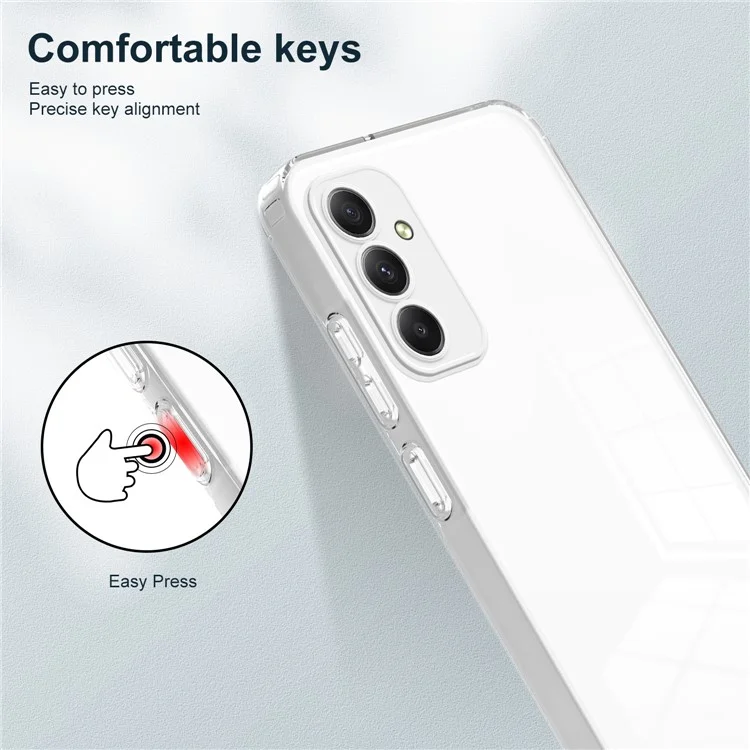 For Samsung Galaxy M34 5G / F34 5G Case Clear TPU Back PC Frame Phone Cover - White