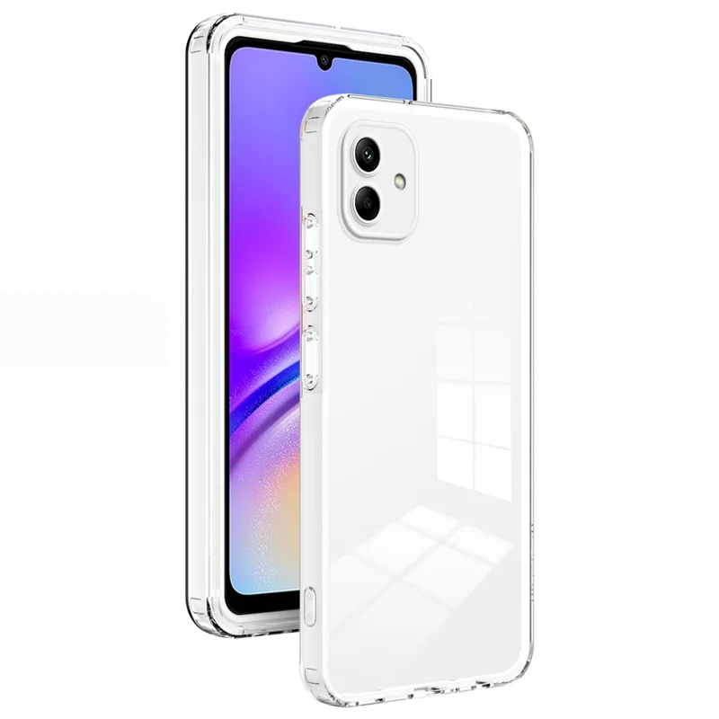 For Samsung Galaxy A05 4G Case TPU + PC Transparent Phone Back Cover - White