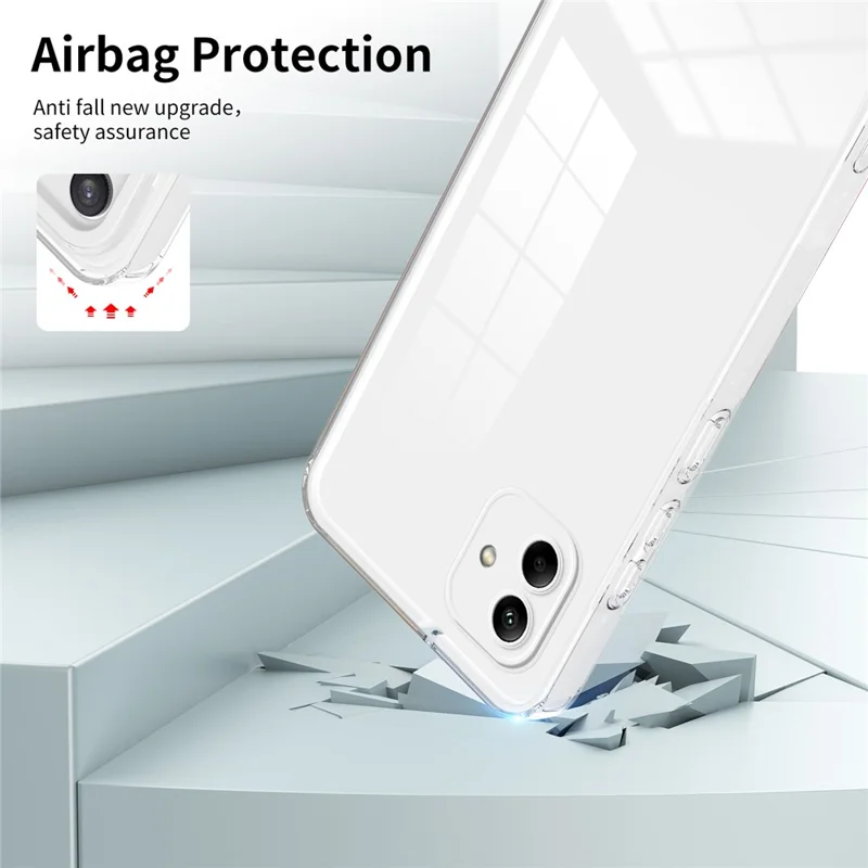 For Samsung Galaxy A05 4G Case TPU + PC Transparent Phone Back Cover - White