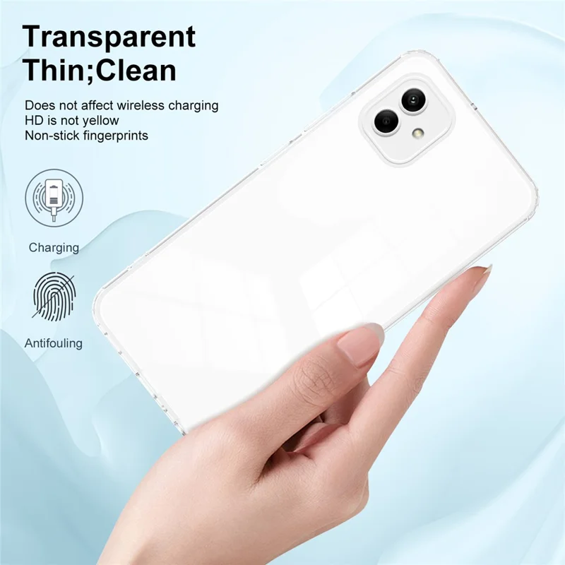 For Samsung Galaxy A05 4G Case TPU + PC Transparent Phone Back Cover - White