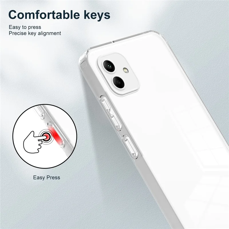 For Samsung Galaxy A05 4G Case TPU + PC Transparent Phone Back Cover - White