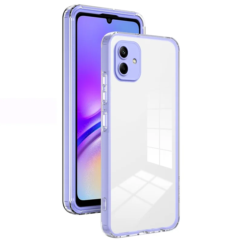 For Samsung Galaxy A05 4G Case TPU + PC Transparent Phone Back Cover - Purple