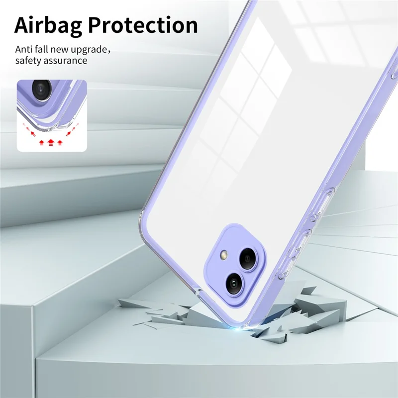 For Samsung Galaxy A05 4G Case TPU + PC Transparent Phone Back Cover - Purple