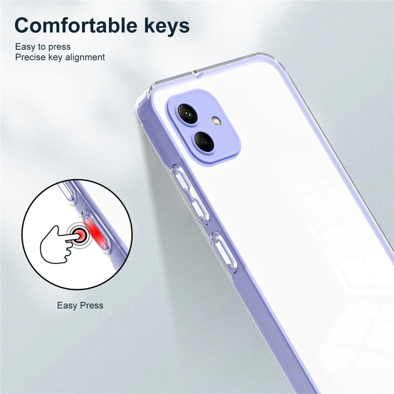 For Samsung Galaxy A05 4G Case TPU + PC Transparent Phone Back Cover - Purple