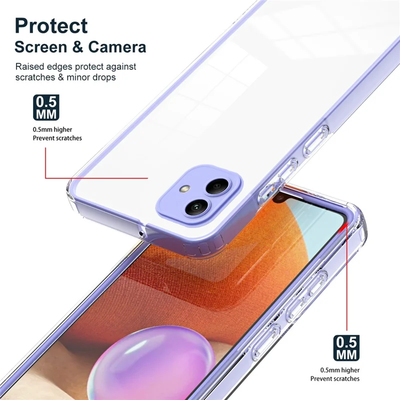 For Samsung Galaxy A05 4G Case TPU + PC Transparent Phone Back Cover - Purple