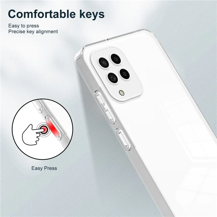 For Samsung Galaxy M53 5G Case Colorful Frame Clear Back Phone Cover - White