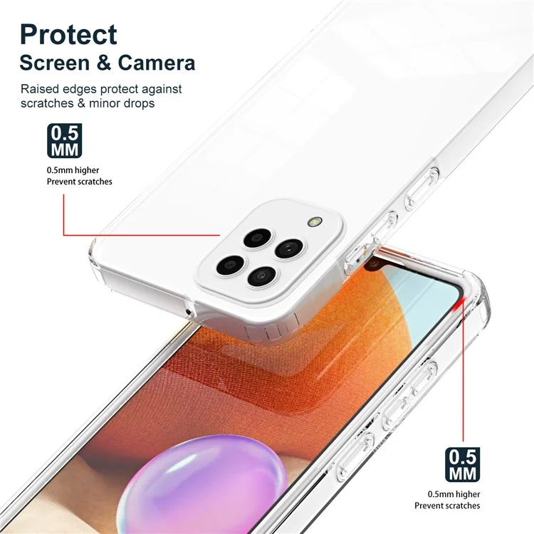 For Samsung Galaxy M53 5G Case Colorful Frame Clear Back Phone Cover - White