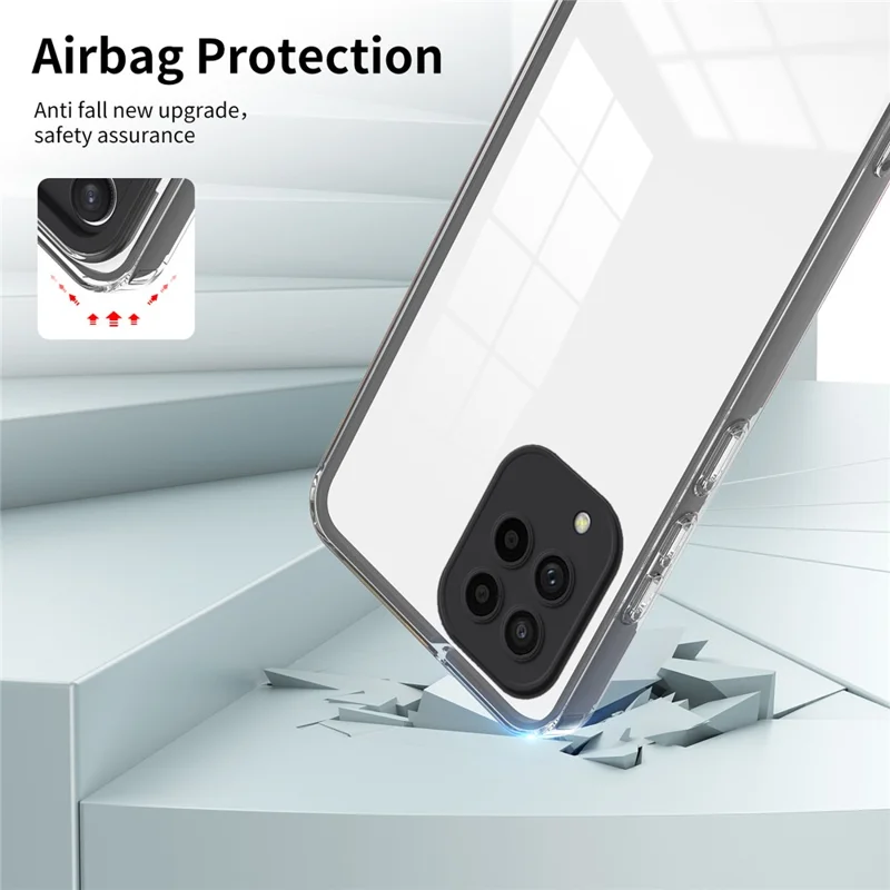 For Samsung Galaxy M53 5G Case Colorful Frame Clear Back Phone Cover - Black